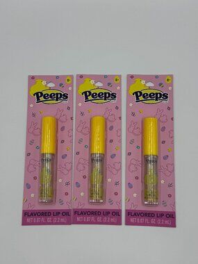 3 Peeps Vanilla Marshmallow Flavored Lip Oil - Full Sizes -